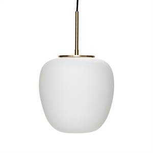 Hübsch Pendant Lamp, Glass, White / Brass White/Brass