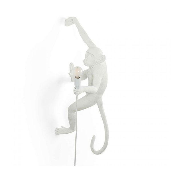 Seletti Monkey Hanging Right Væglampe Hvid