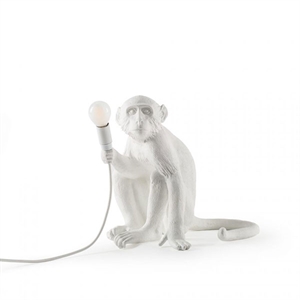 Seletti Monkey Sitting Bordlampe Hvid