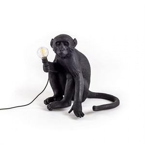 Seletti Monkey Sitting Bordlampe Sort Udendørs