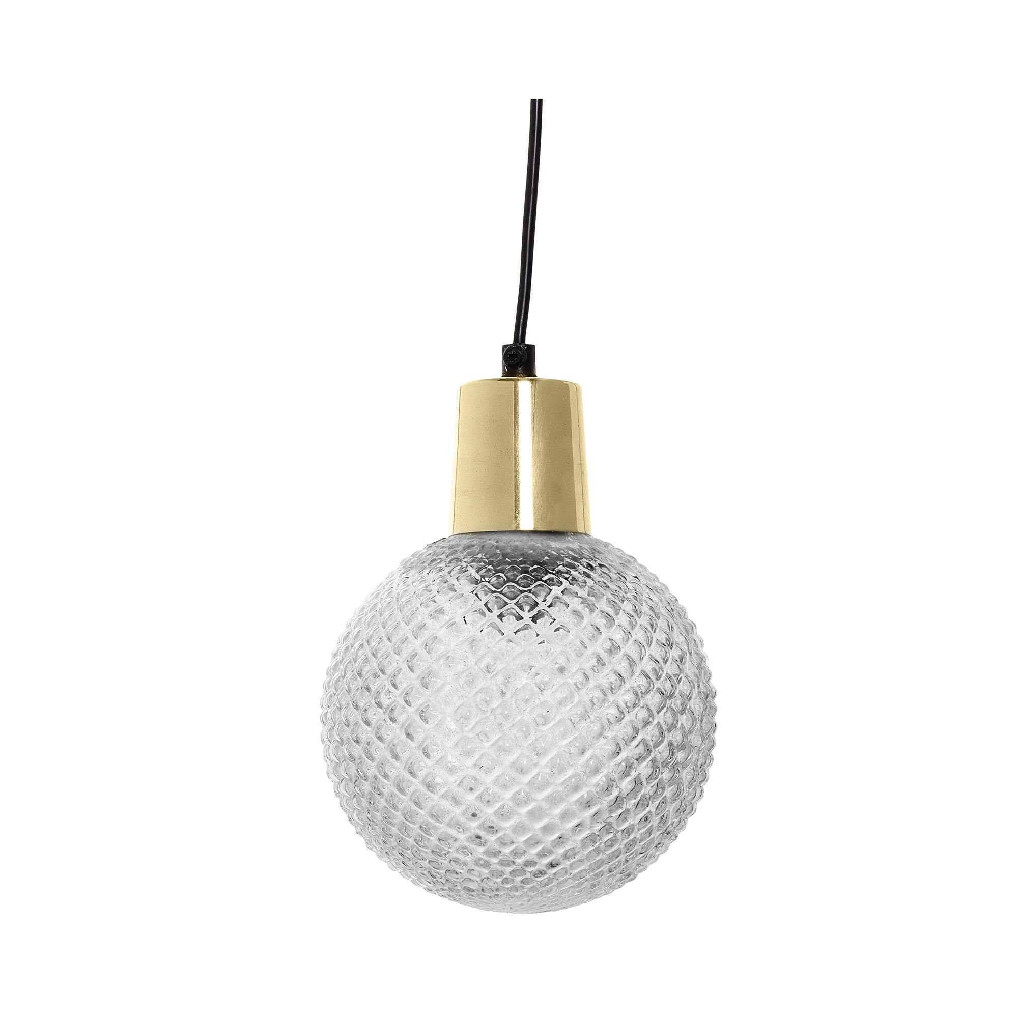 Bloomingville Pendant Lamp, Clear, Glass Brass, Glass