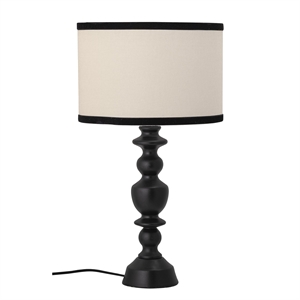 Bloomingville Sela Table lamp, Black, Rubberwood Rubberwood, Linen