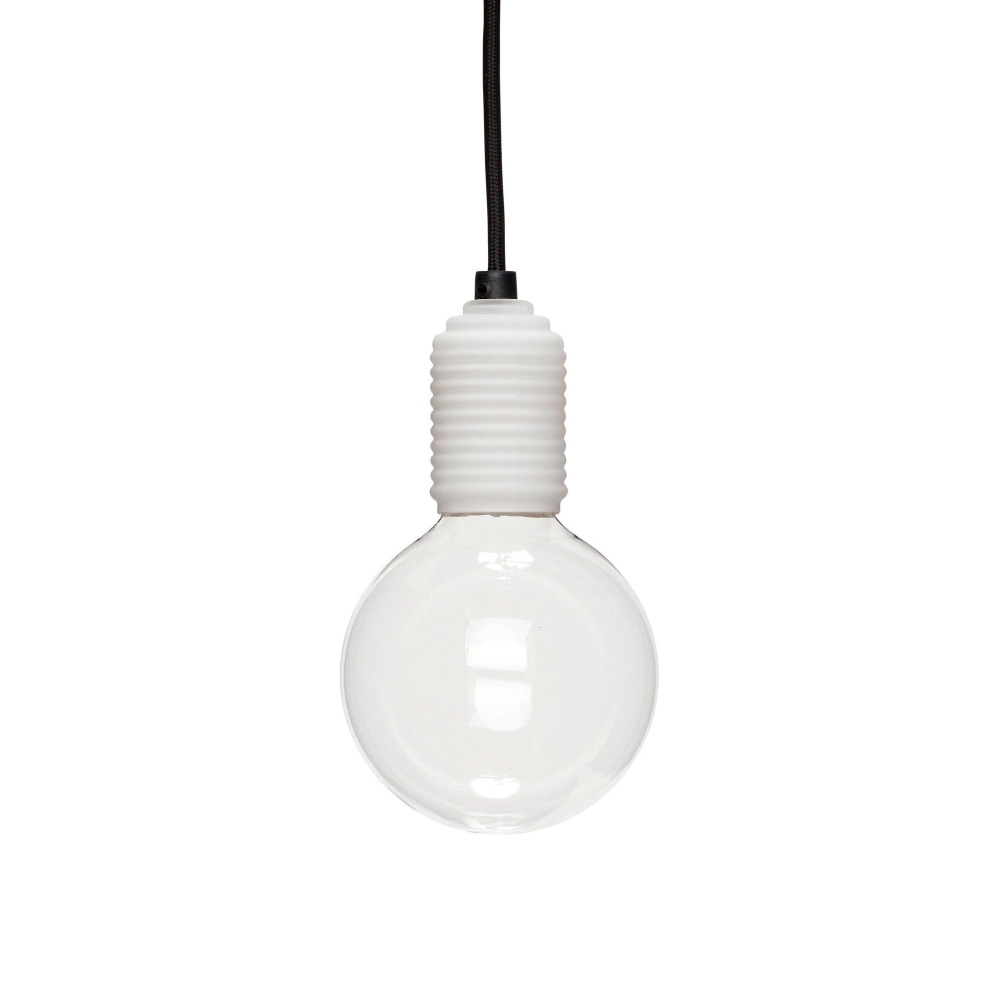 Hübsch Lamp glass, white, m / bulb / black line White