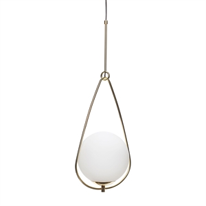Hübsch Lamp, glass / metal, white / brass White/Brass