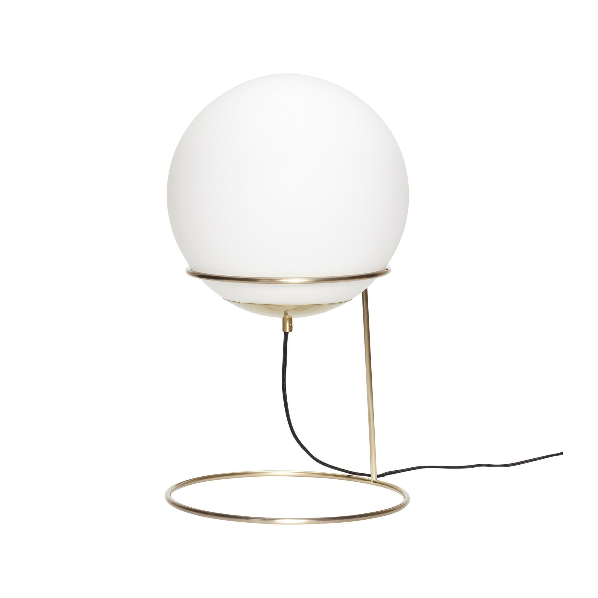Hübsch Floor lamp, brass / white, metal / glass White/Brass