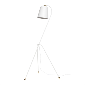 Hübsch Floor lamp, metal, white / brass White/Brass