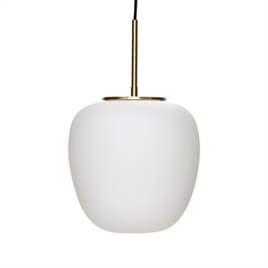 Hübsch Pendant lamp, glass, white / brass White/Brass
