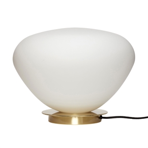 Hübsch Table lamp, glass / metal, white / brass White/Brass
